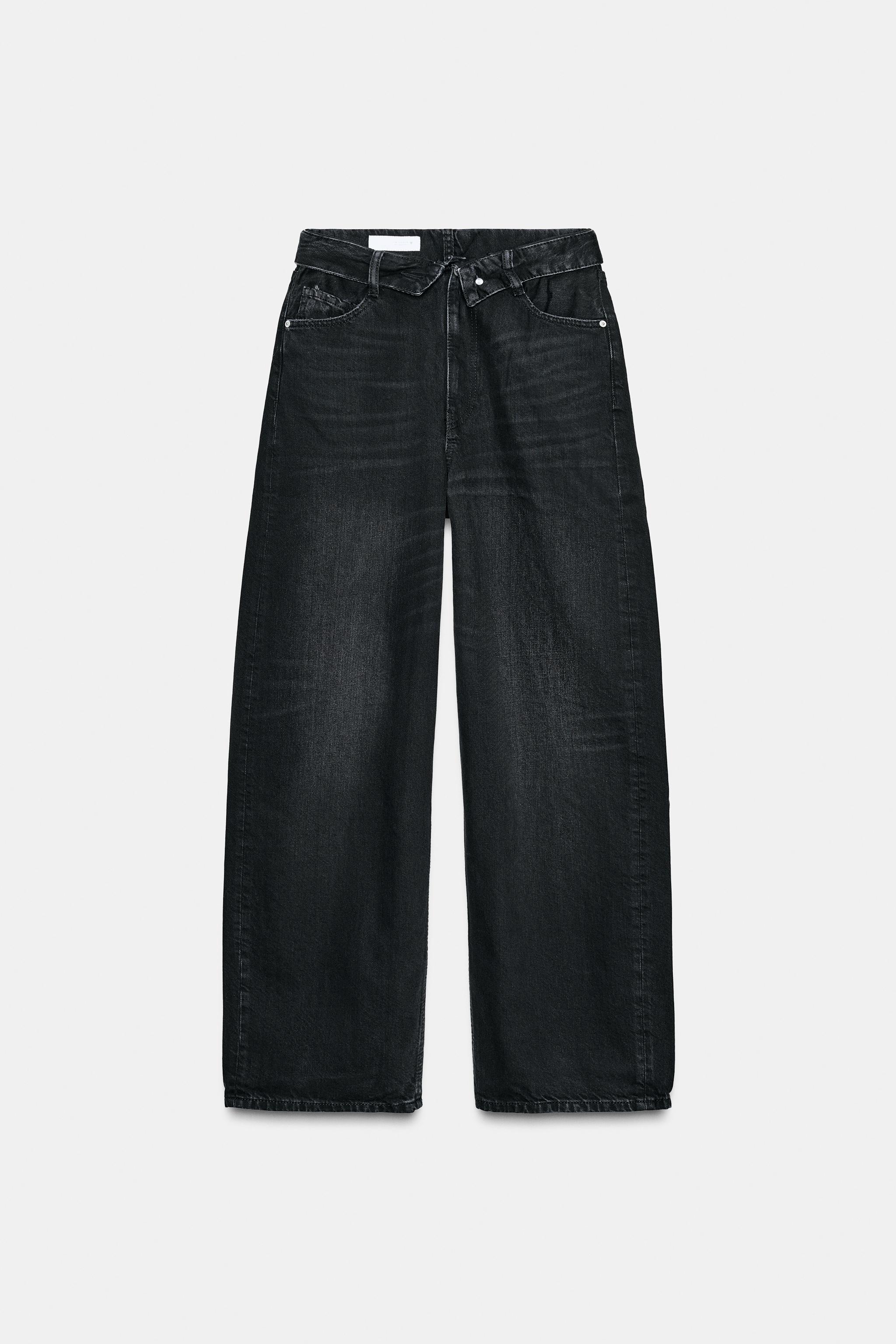 TRF MID-RISE FOLDED WAISTBAND JEANS